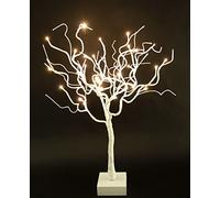 Arbre de Noël décoratif à LED avec Pied en Bois - Bouleau Artificiel - Décoration de Table