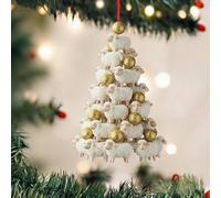 Arbre de Noël, Décoration de Noël, Cochon Bétail Mouton Décorations d'animaux Empilables à Suspendre en 2D, Pendentifs d'animaux Empilables (White, 8cm)