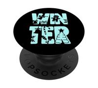 Arbre de Noël d'hiver Wonderland Anges en Pain d'épices PopSockets PopGrip Adhésif