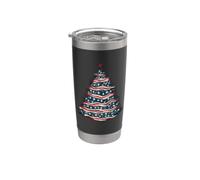Arbre de Noël drapeau américain patriotique Gobelet isotherme en acier inoxydable double paroi
