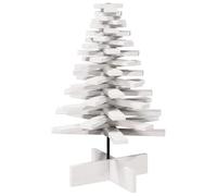 Arbre de Noël en bois pour décoration blanc 80 cm pin massif