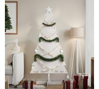 vidaXL Arbre de Noël en bois pour décoration blanc 180 cm pin massif