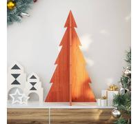 vidaXL Sapin de Noël en bois 112 cm – Bois de pin massif pour décoration