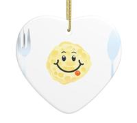 Arbre de Noël en céramique à suspendre Amour Pendentif YYHHAOFA Guérison Smiley Omelette Image Décoration centres commerciaux, supermarchés, magasins