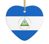 Arbre de Noël en céramique à suspendre avec drapeau WHJDPP du Nicaragua Impression Maisons, centres commerciaux, supermarchés et magasins