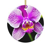 Arbre de Noël en céramique à suspendre avec fleurs d'orchidée, décoration de vacances pour le Nouvel An, décoration d'intérieur, souvenir