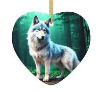 Arbre de Noël en céramique à suspendre avec image de loup WHJSSF peut ajouter une touche romantique aux festivals ou fêtes