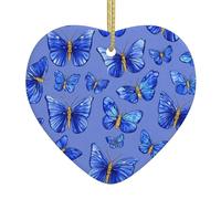 Arbre de Noël en céramique à suspendre avec image papillon bleu WHJSSF peut ajouter une touche romantique aux festivals ou fêtes