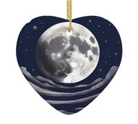 Arbre de Noël en céramique à suspendre avec inscription « HJFCZH The moon among the stars Printing Decoration Malls, supermarchés, magasins »