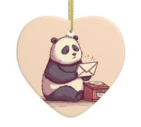 Arbre de Noël en céramique à suspendre avec inscription « Love » - HJFCZH The Panda Delivery Mail Printing Decoration Malls, Supermarchés, Boutiques