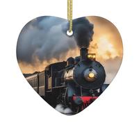 Arbre de Noël en céramique à suspendre avec motif train à vapeur WHJDPP pour ajouter une touche romantique aux festivals ou fêtes