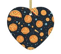 Arbre de Noël en céramique à suspendre avec pendentif en forme de constellation de pizza WHJSSF - Trous soigneusement percés - Corde en métal