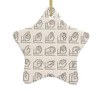 Arbre de Noël en céramique à suspendre avec pendentif en forme d'étoile YYHHAOFA Langue des signes de l'alphabet Décoration centres commerciaux, supermarchés, magasins