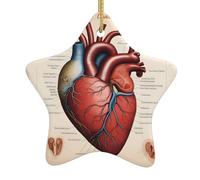 Arbre de Noël en céramique à suspendre avec pendentif étoile WHJSSF anatomie humaine cœur graphique image décoration centres commerciaux, supermarchés, magasins