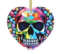 Arbre de Noël en céramique à suspendre avec pendentif HJFCZH tête de mort en diamant impression décoration centres commerciaux, supermarchés, magasins