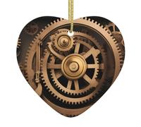 Arbre de Noël en céramique à suspendre avec pendentif WHJSSF doré engrenage mécanique Motif décoration centres commerciaux, supermarchés, magasins