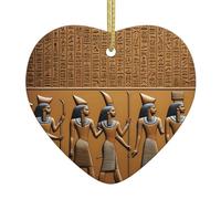 Arbre de Noël en céramique à suspendre avec pendentif XBKGOHA Egypte Hiéroglyphes Impression avec trous soigneusement percés Corde en métal