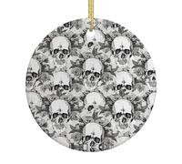 Arbre de Noël en céramique à suspendre avec tête de mort - Décoration de fête