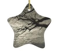 Arbre de Noël en céramique à suspendre - Branches d'arbre de WHJDPP dans le vent - Impressions pour décoration d'intérieur et publicité