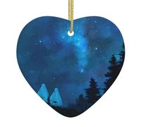 Arbre de Noël en céramique à suspendre - Décoration HJFCZH Stellar Spectre - Design exquis - 7,9 x 7,9 cm