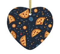 Arbre de Noël en céramique à suspendre - Décoration WHJSSF - Constellation de pizza - Peut ajouter une touche romantique aux festivals ou aux fêtes