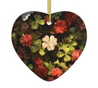 Arbre de Noël en céramique à suspendre en forme de trèfle WHJDPP dans le lambeau imprimé peut ajouter une touche romantique aux festivals ou fêtes