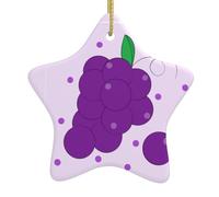 Arbre de Noël en céramique à suspendre en forme d'étoile Décoration de vacances WHJDPP Dessin animé Raisins Image Petit et exquis