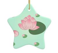 Arbre de Noël en céramique à suspendre en forme d'étoile Décoration de vacances WHJDPP Fleurs de lotus attendant de fleurir Image petite et exquise