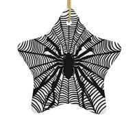 Arbre de Noël en céramique à suspendre en forme d'étoile HJFCZH avec toile d'araignée pour ajouter une touche romantique aux festivals ou fêtes