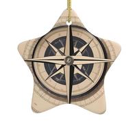 Arbre de Noël en céramique à suspendre en forme d'étoile WHJDPP boussole mer décoration centres commerciaux, supermarchés, magasins