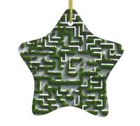 Arbre de Noël en céramique à suspendre en forme d'étoile WHJSSF abstrait labyrinthe décoration centres commerciaux, supermarchés, magasins
