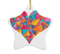 Arbre de Noël en céramique à suspendre en forme d'étoile WHJSSF coloré Fragments d'amour Décoration pour photos, centres commerciaux, supermarchés, magasins