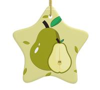 Arbre de Noël en céramique à suspendre en forme d'étoile WHJSSF dessin animé poire image peut ajouter une touche romantique aux festivals ou fêtes