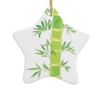 Arbre de Noël en céramique à suspendre en forme d'étoile WHJSSF Feuilles de bambou sous la lumière et l'ombre peut ajouter une touche romantique aux festivals ou fêtes