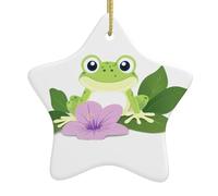 Arbre de Noël en céramique à suspendre en forme d'étoile WHJSSF Grenouille sous la gloire du matin Décoration Malls, supermarchés, magasins