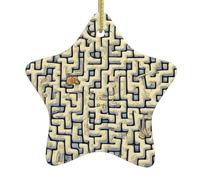 Arbre de Noël en céramique à suspendre en forme d'étoile WHJSSF Labyrinthe Carte au trésor Image pour la décoration de la maison
