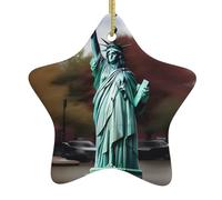 Arbre de Noël en céramique à suspendre en forme d'étoile WHJSSF Statue de la Liberté à New York Décoration Malls, supermarchés, magasins