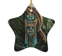 Arbre de Noël en céramique à suspendre en forme d'étoile WHJSSF Super beau dauphin Carillon à vent Décoration pour centres commerciaux, supermarchés, magasins