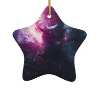 Arbre de Noël en céramique à suspendre en forme d'étoile WHJSSF Violet Flamme Phoenix Photo Décoration Malls, Supermarchés, Magasins