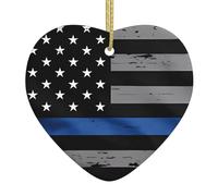 Arbre de Noël en céramique à suspendre - HJFCZH - Drapeau américain fin bleu - Peut ajouter une touche romantique aux festivals ou aux fêtes