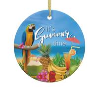 Arbre de Noël en céramique à suspendre, motif perroquet, ananas, oiseau, décoration de Noël, cadeaux de décoration d'intérieur