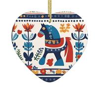 Arbre de Noël en céramique à suspendre WHJSHOP suédois Dala Horse Folk motif peut ajouter une touche romantique aux festivals ou fêtes