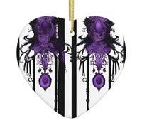 Arbre de Noël en céramique à suspendre - WHJSHOP violet - Motif fantôme gothique - Peut ajouter une touche romantique aux festivals ou aux fêtes
