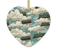 Arbre de Noël en céramique à suspendre - WHJSSF train à vapeur - Peut ajouter une touche romantique aux festivals ou aux fêtes