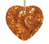 Arbre de Noël en céramique à suspendre - YYHWHJDE Beauty - Imprimé orange brûlé - Peut ajouter une touche romantique aux festivals ou aux fêtes