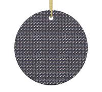 Arbre de Noël en céramique imprimé univers ciel étoilé à suspendre décorations de Noël rondes pour la maison