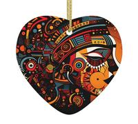 Arbre de Noël en céramique suspendu Amour Pendentif DDCXZPP Abstrait Ethnique Avatars Imprimés Maisons, centres commerciaux, supermarchés et magasins