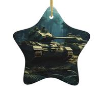 Arbre de Noël en céramique suspendu en forme d'étoile Yyhhaofa Tanks In The Jungle Pattern Decoration Malls, Supermarchés, Magasins