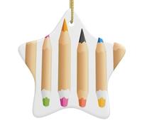 Arbre de Noël en céramique suspendu étoile pendentif WHJSSF crayons de couleur pour dessiner l'image du monde décoration centres commerciaux, supermarchés, magasins