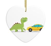 Arbre de Noël en céramique suspendu Love Pendentif YYHWHJDE La voiture se dirigeant vers les dinosaures Impressions Décoration centres commerciaux, supermarchés, magasins